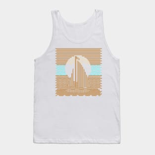 Abstract Lines and Shapes Sailboat Tank Top